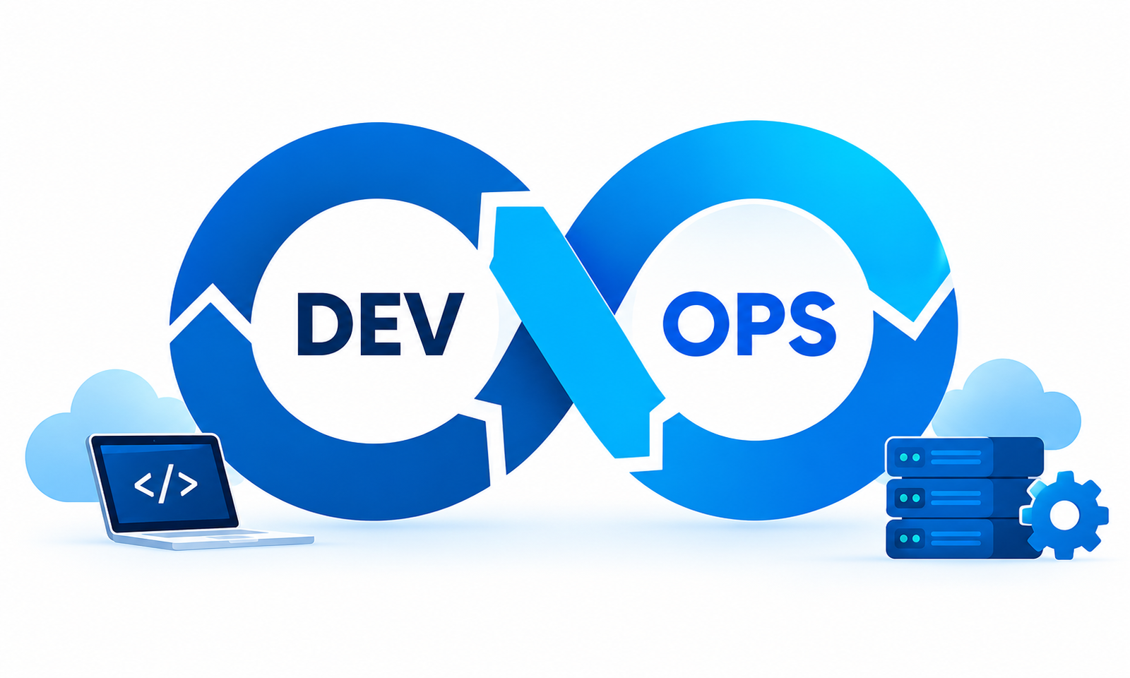 devops infinity loop with cloud infrastructure